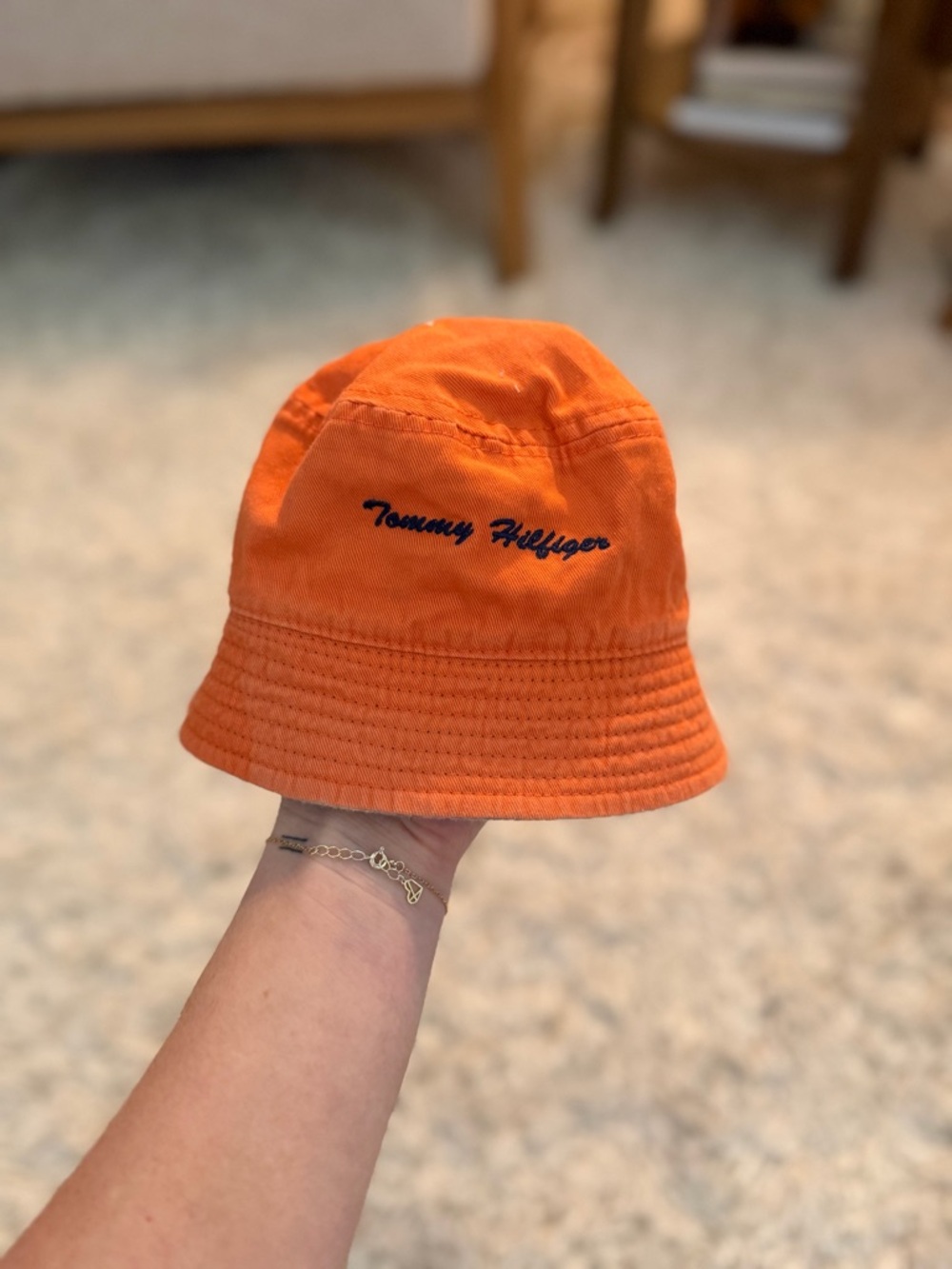 Tommy Hilfiger Blue & Green reversible baby Bucket Hat with Logo